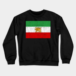 Iran // Faded Style Flag Design Crewneck Sweatshirt